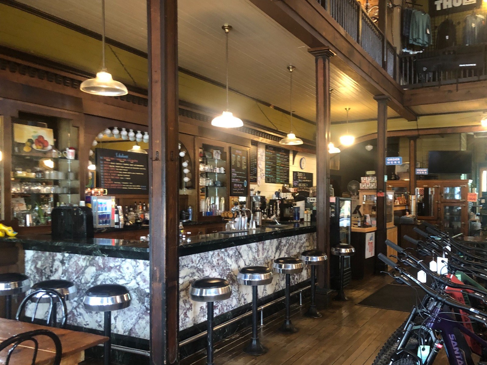 Oma's Café and Jay Cloud Cyclery in Montgomery Center, Vermont